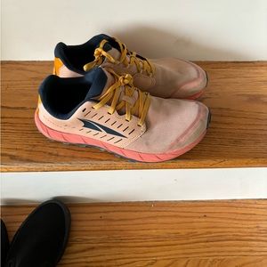 Women’s size 9 Altra Superior 5, in used good condition. Pink and orange color